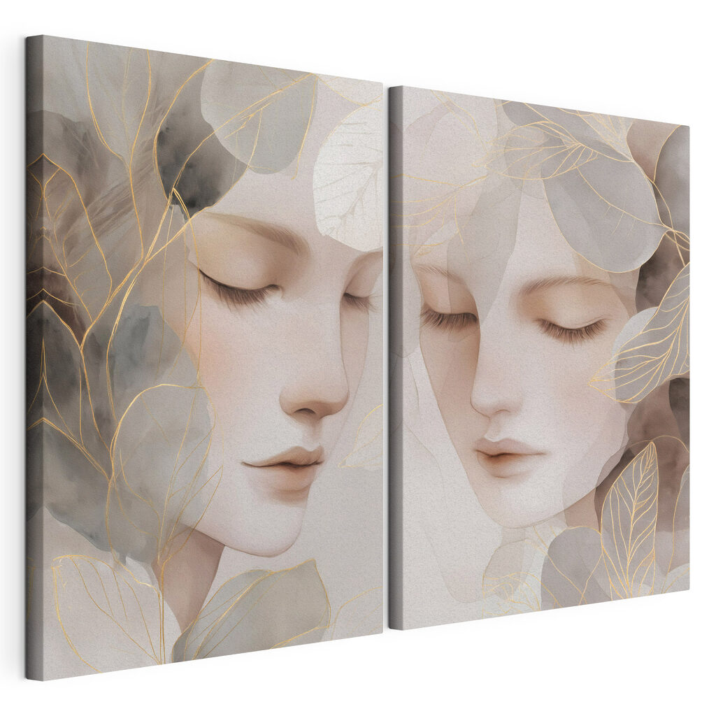 Two images of a woman's face