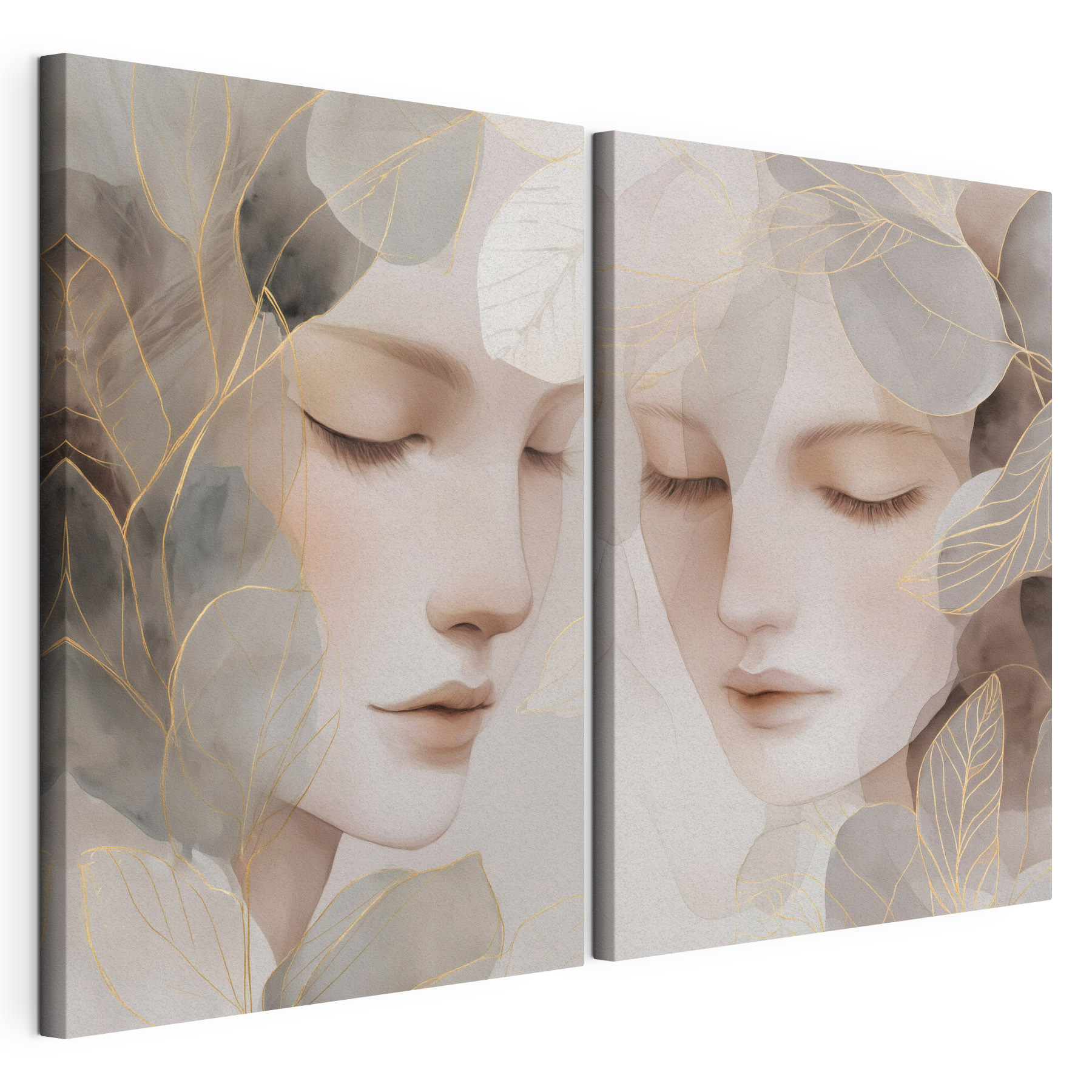 Two images of a woman's face