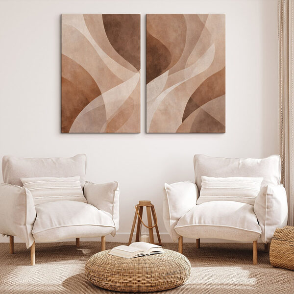 Abstract curves in warm tones