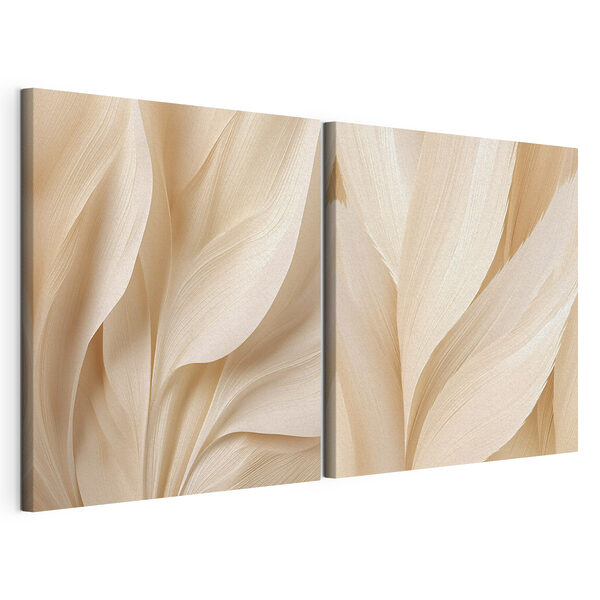 Impression sur toile modulaire Des courbes délicates dans des tons doux