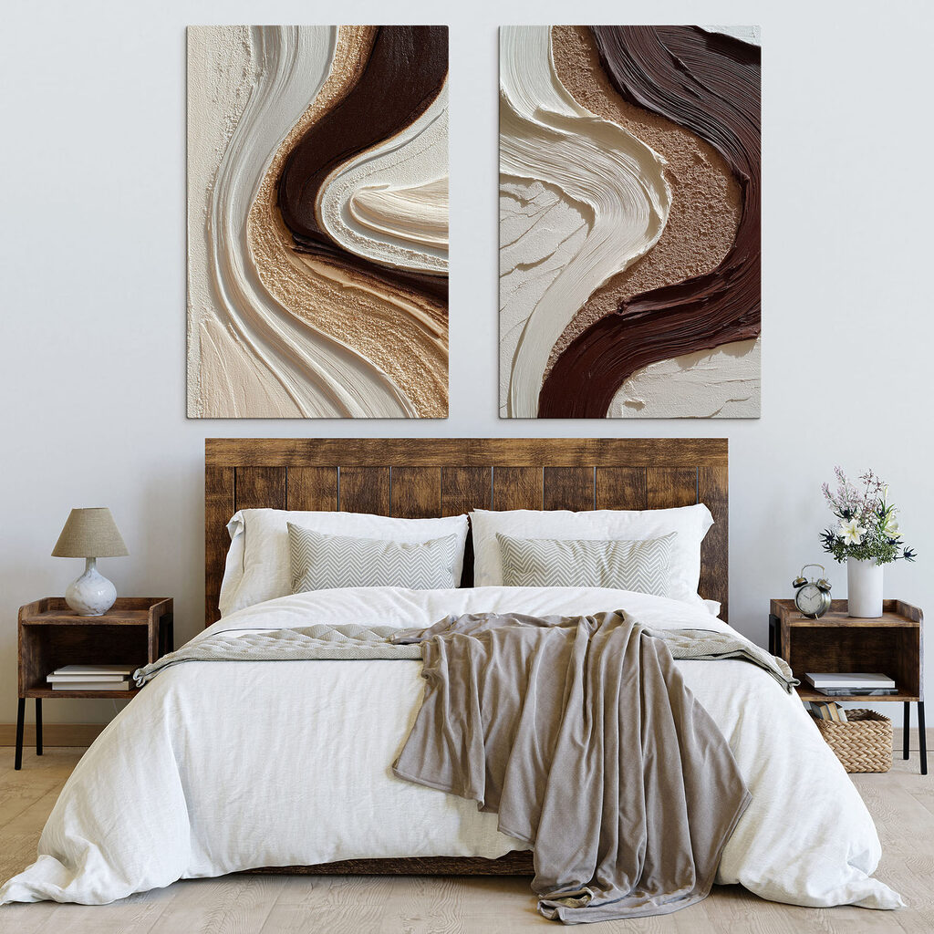 Fluid patterns in earthy hues