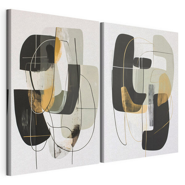 Impression sur toile modulaire Peinture de différentes formes et couleurs