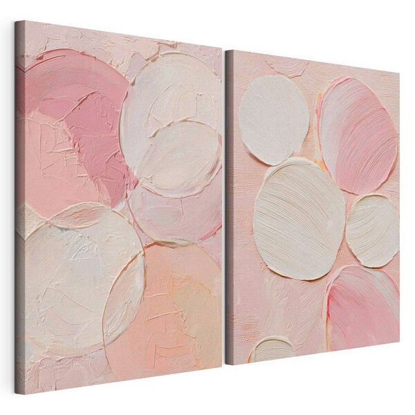 Impression sur toile modulaire Des teintes douces formant des cercles abstraits