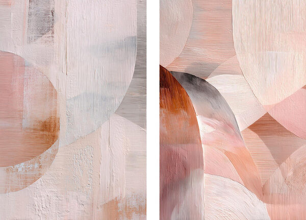 Soft hues and flowing shapes combine