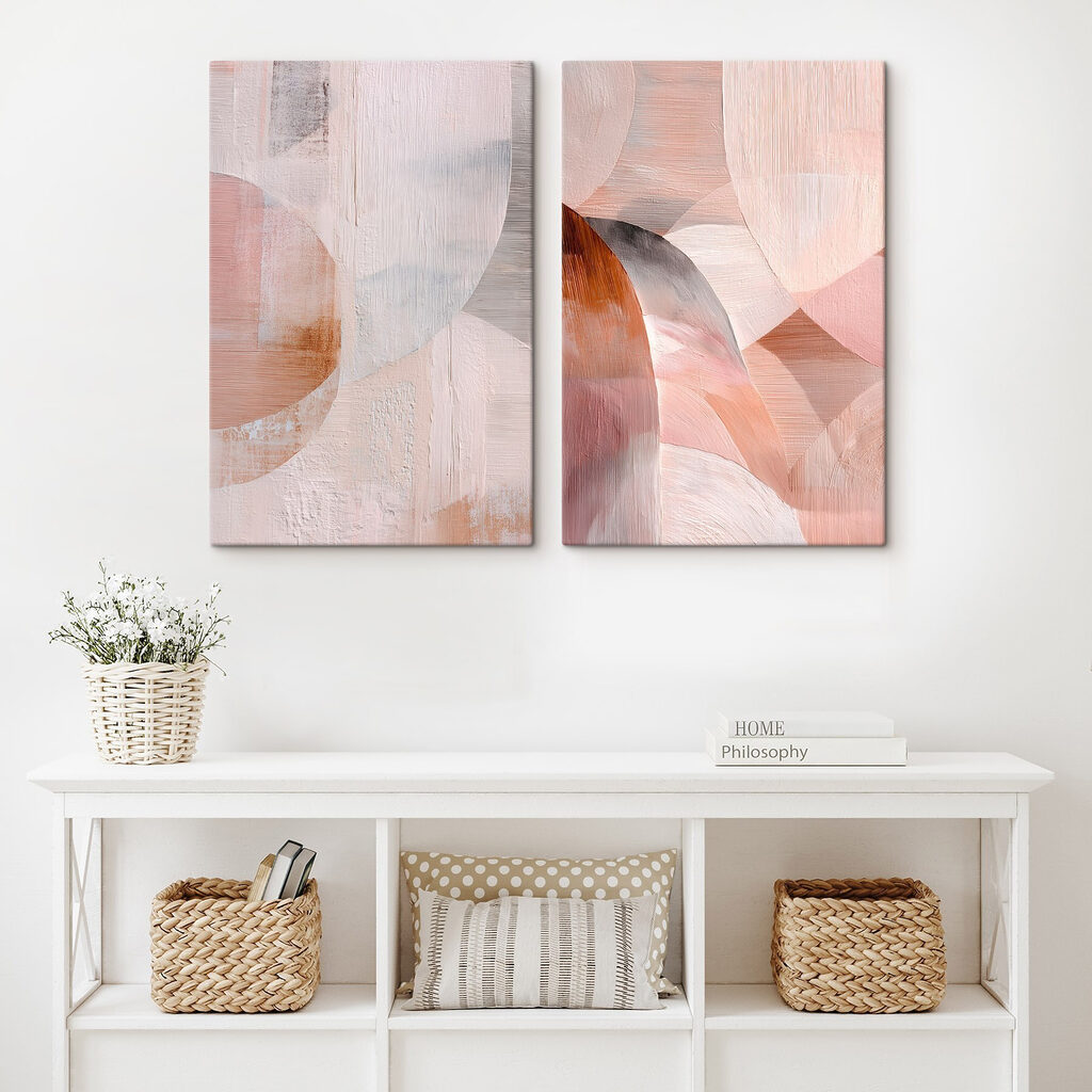 Soft hues and flowing shapes combine