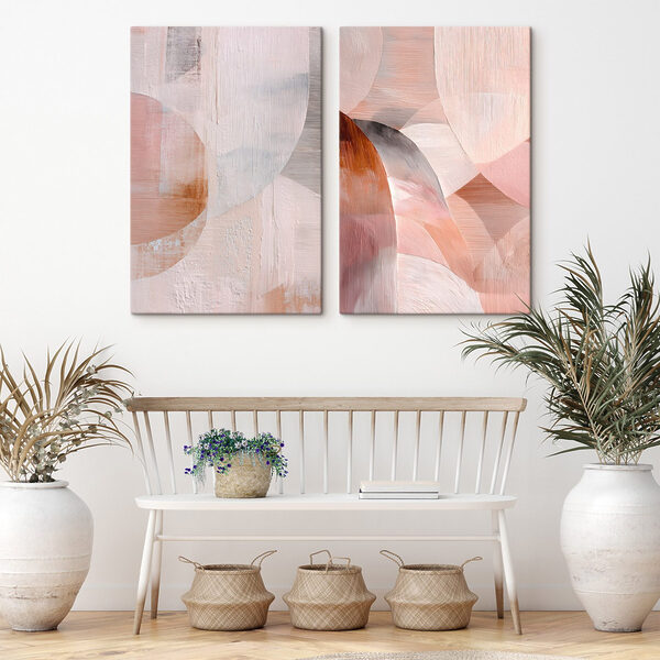 Soft hues and flowing shapes combine