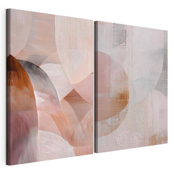 Impression sur toile modulaire Des teintes douces et des formes fluides s'associent