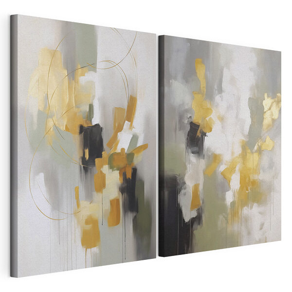 Impression sur toile modulaire Expressions abstraites aux teintes douces