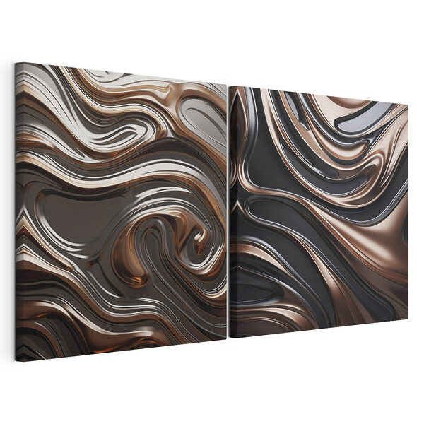 Impression sur toile modulaire Flux dynamique des formes et des silhouettes