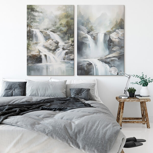 Painting of a waterfall