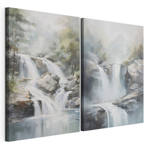 Impression sur toile modulaire Peinture représentant une cascade