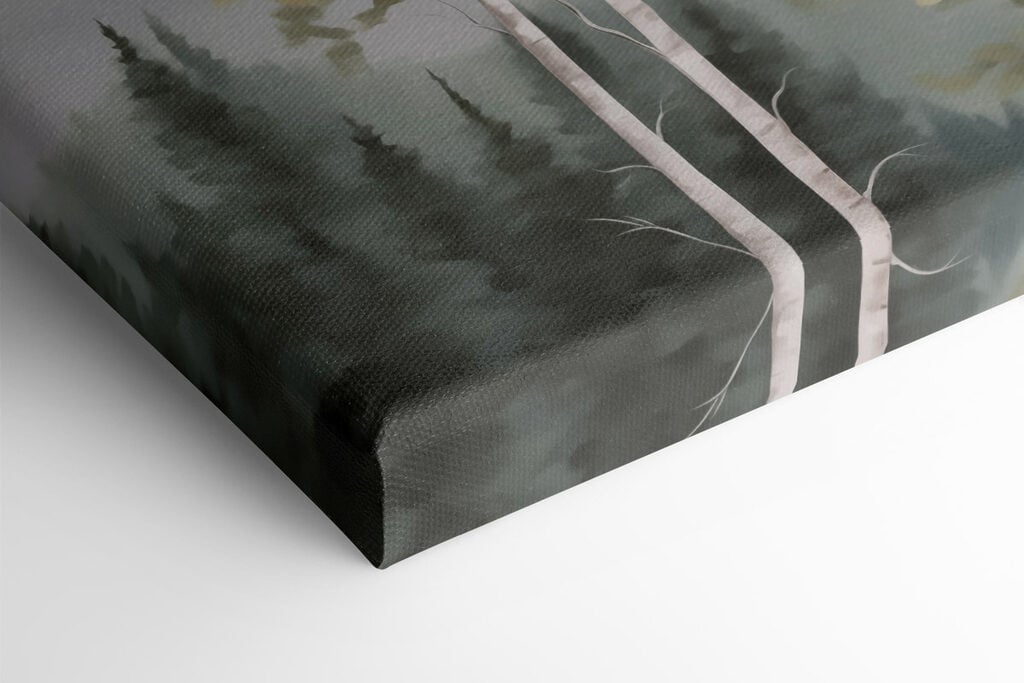 Painting of mountains and trees