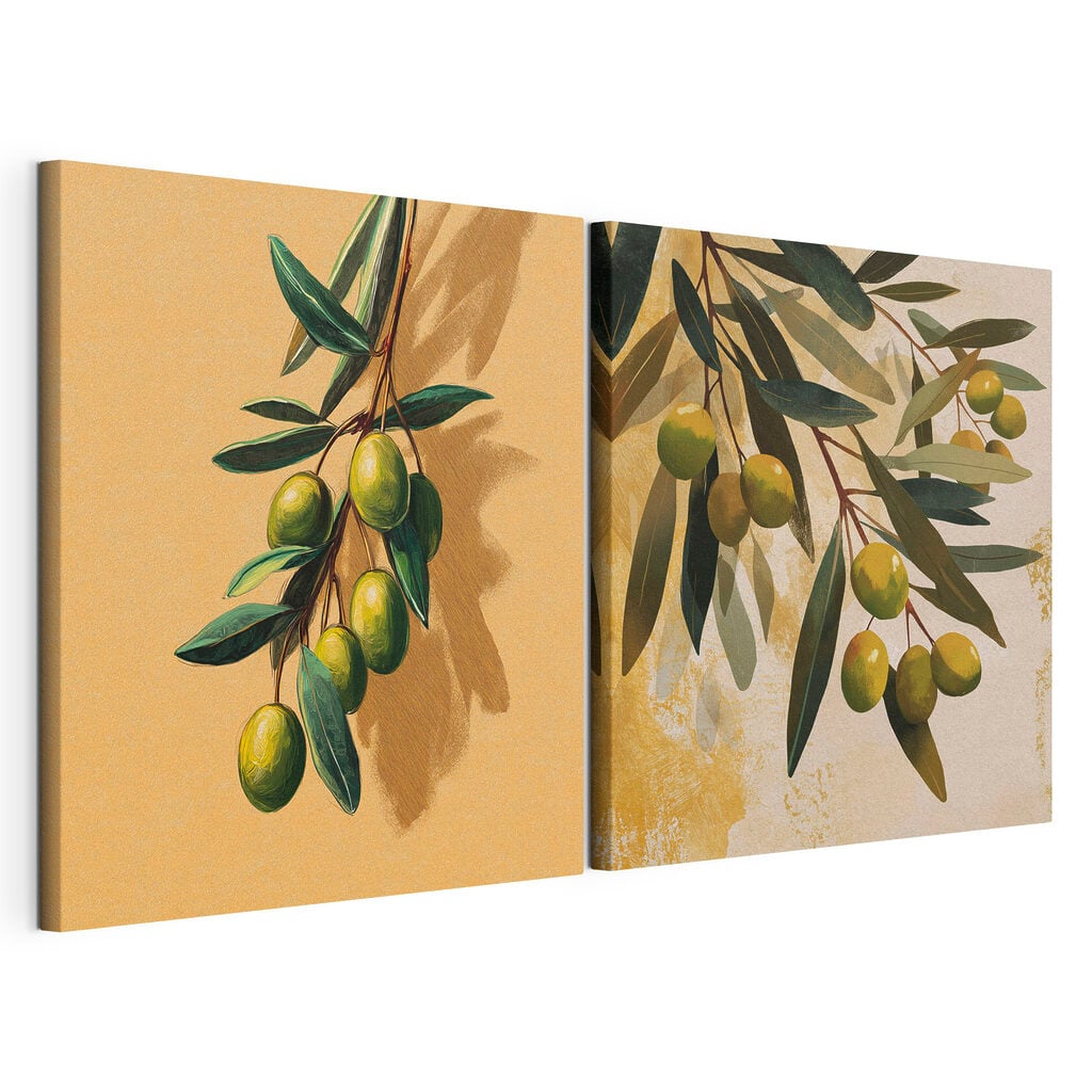 - Fresh olives on elegant branches