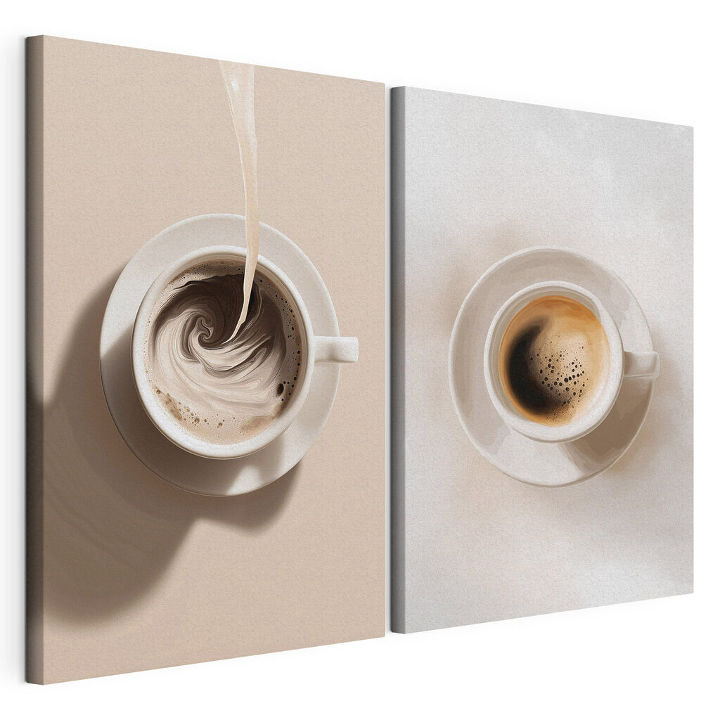 Swirls of coffee in a cup