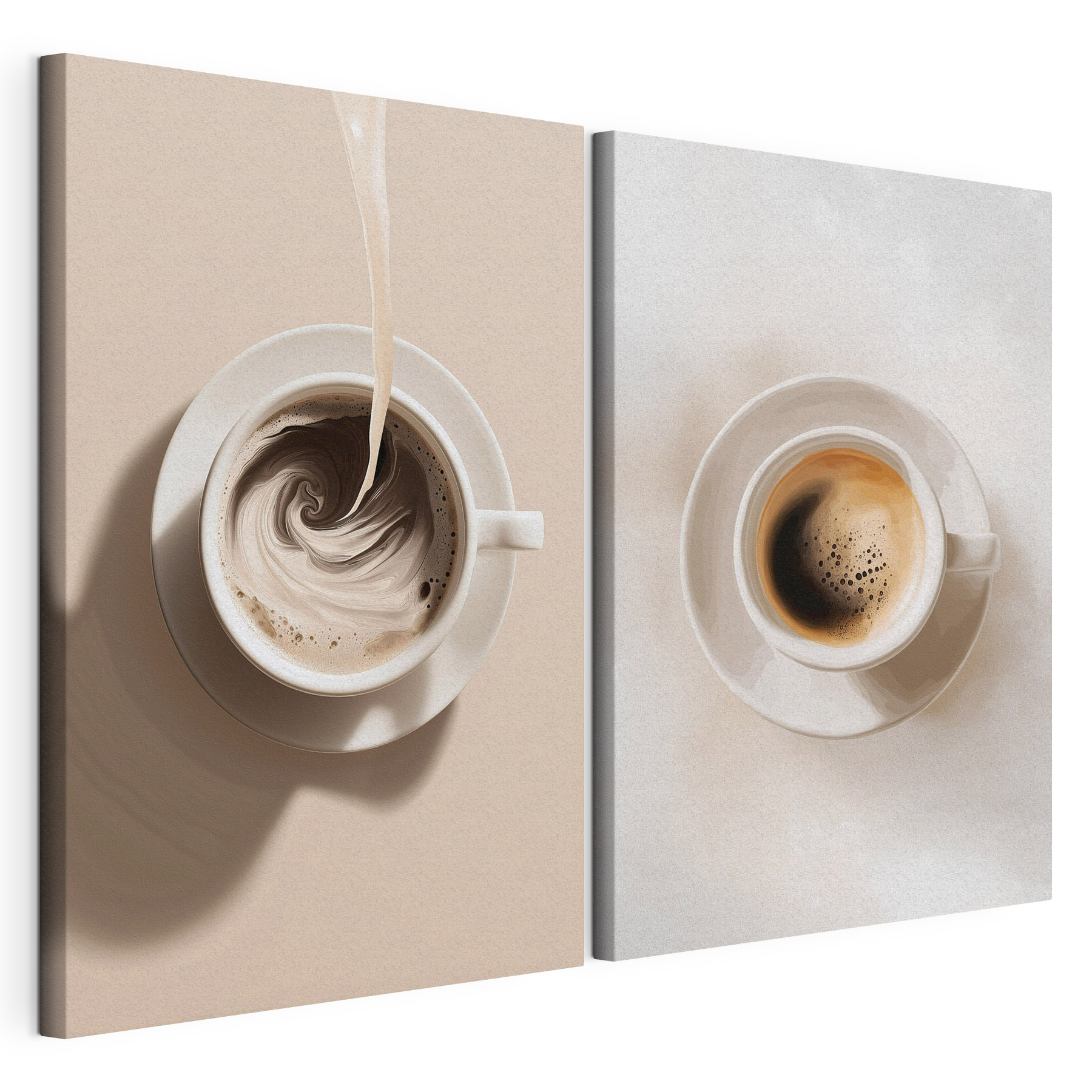 Swirls of coffee in a cup