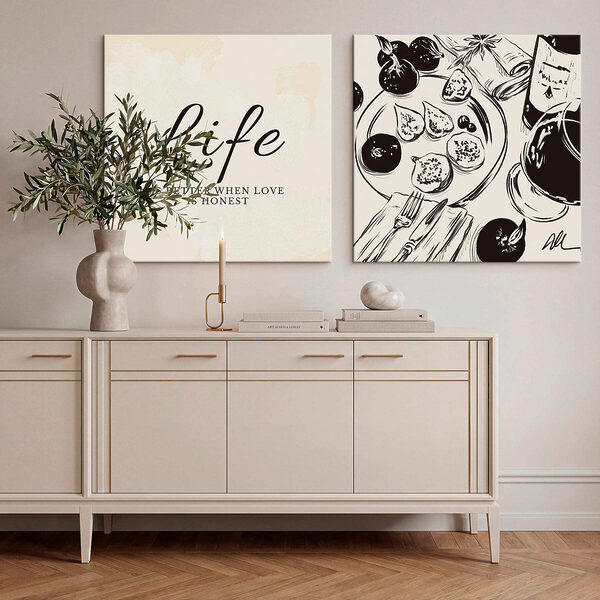 Black and white illustration of food