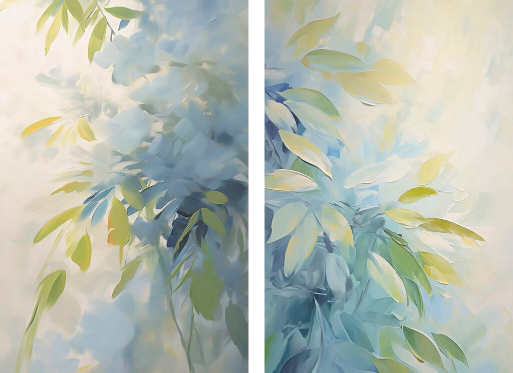 Breezy hues of calming green leaves