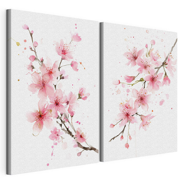 Watercolor of pink flowers