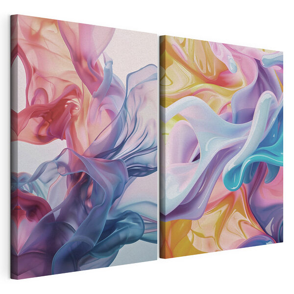 Impression sur toile modulaire Des couleurs qui ondulent dans une danse harmonieuse