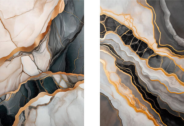 - Fluid layers of contrasting colors