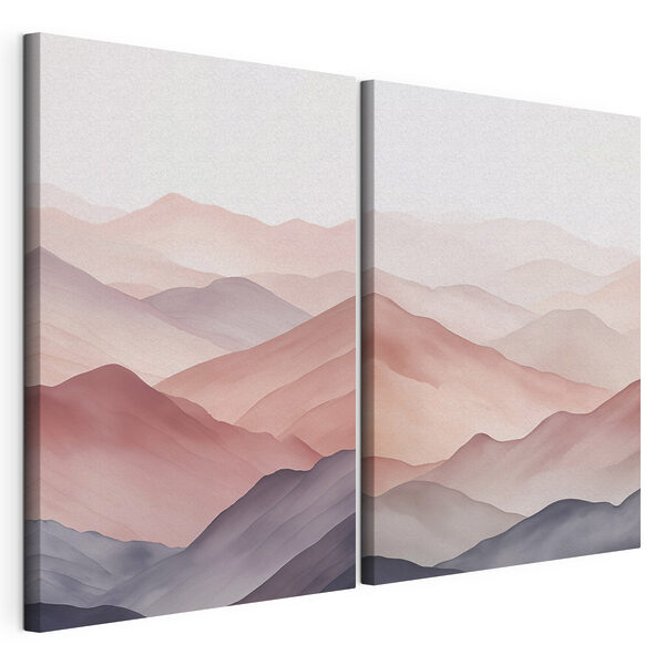 Impression sur toile modulaire Capture d'écran d'un tableau représentant une chaîne de montagnes