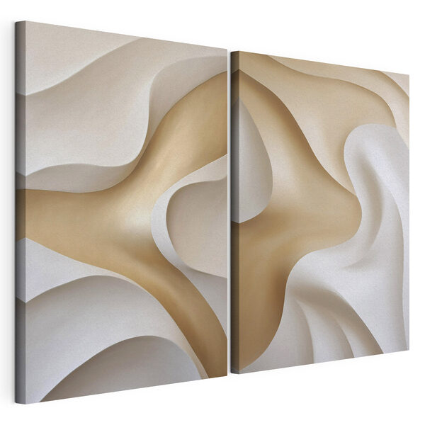 Impression sur toile modulaire Des lignes fluides dans des teintes douces