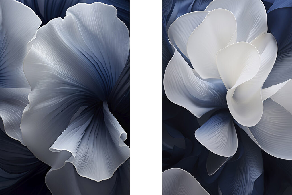 Delicate petals in cool tones