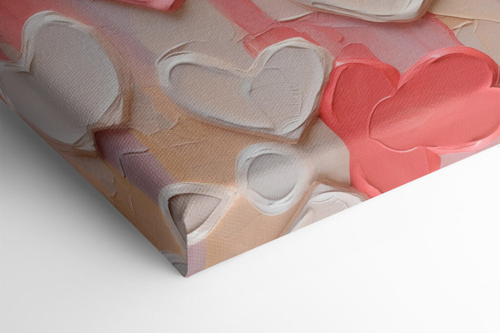 Collage of pink and white hearts