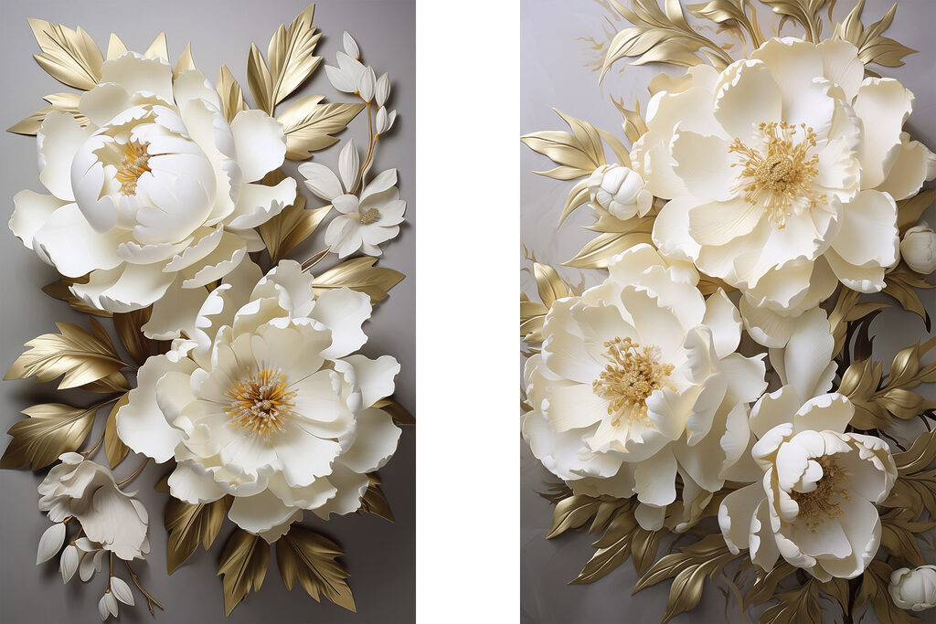 Collage of white flowers