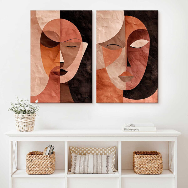 Couple of faces with different colors