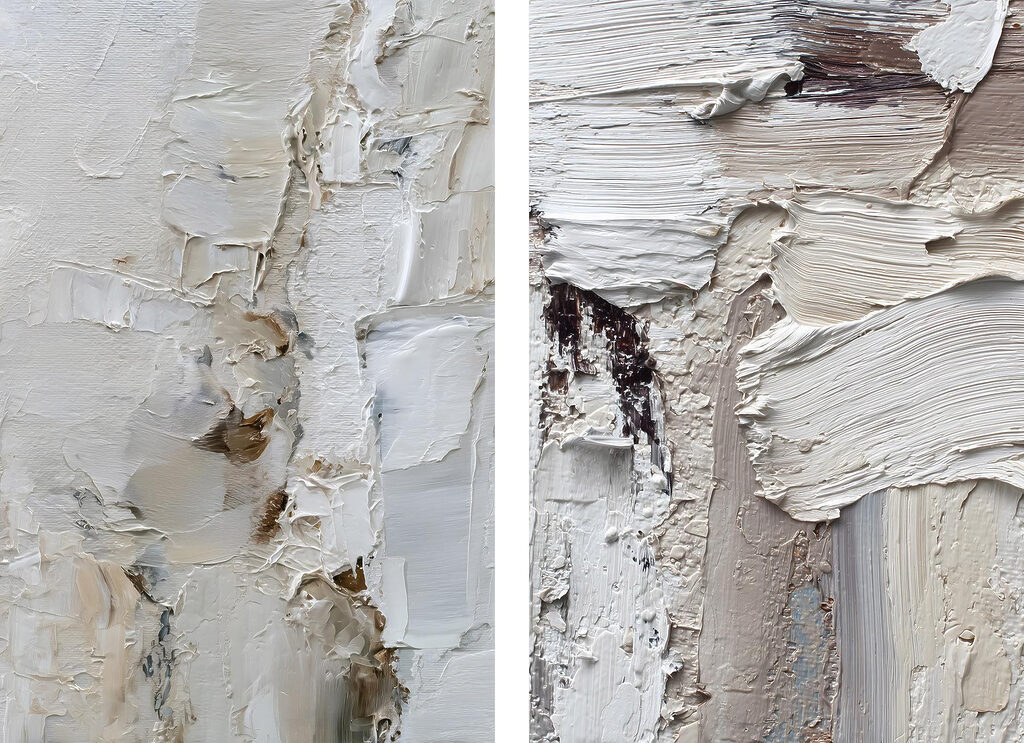Soft tones and flowing textures blend