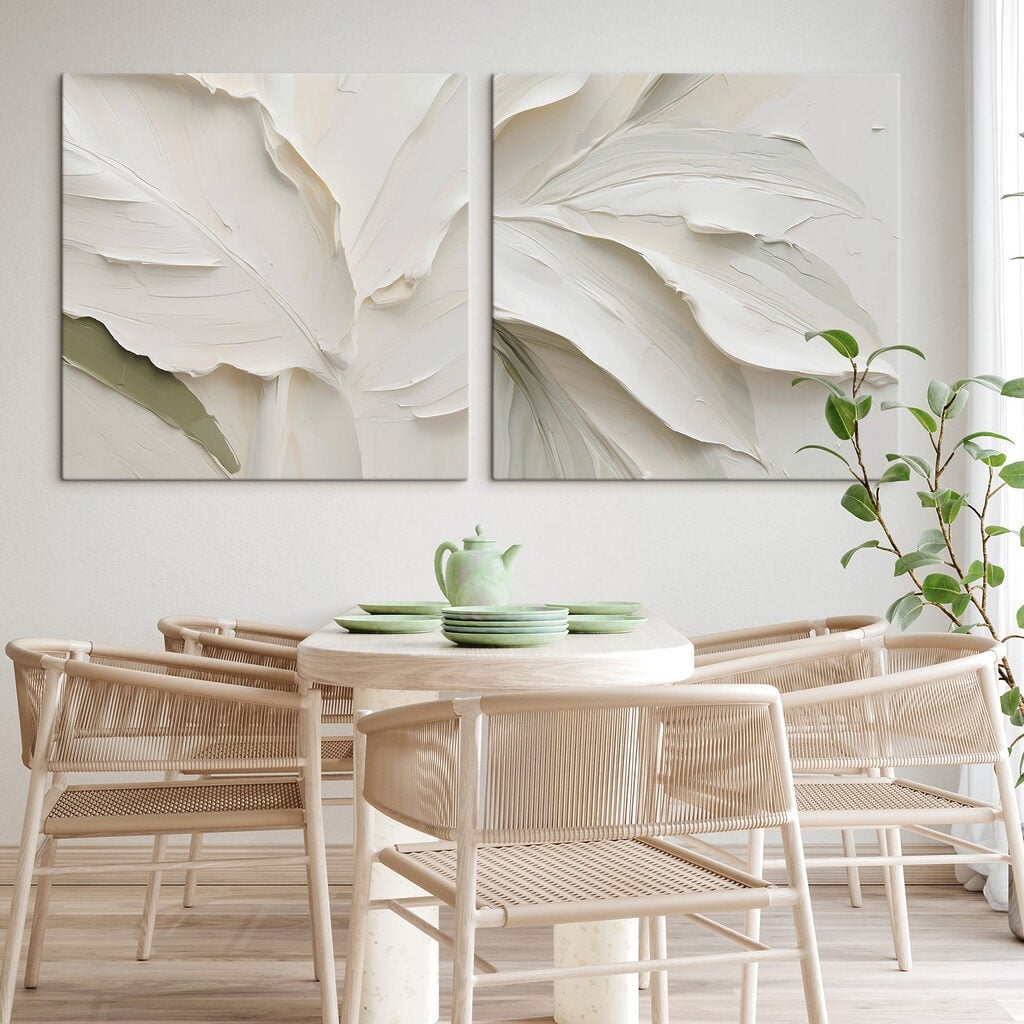 Beautifully crafted leaves in varying shades