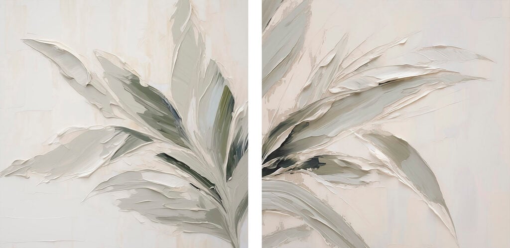Lush leaves in soft tones