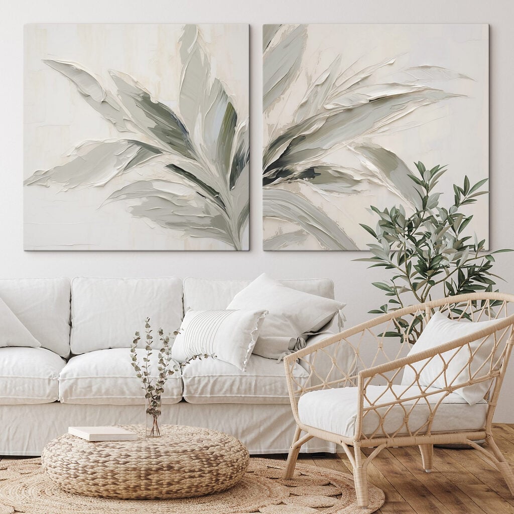 Lush leaves in soft tones