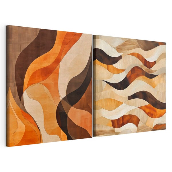 Flowing shapes in warm tones