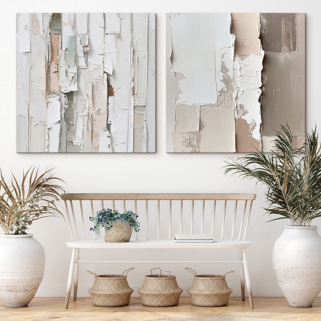 Textured layers in soft neutral tones