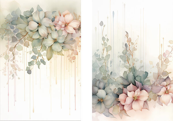Painting of flowers on a white background