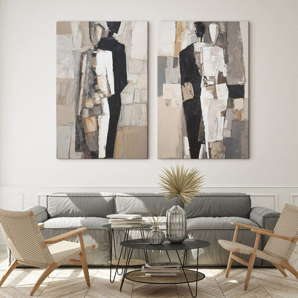 Painting of people in different poses