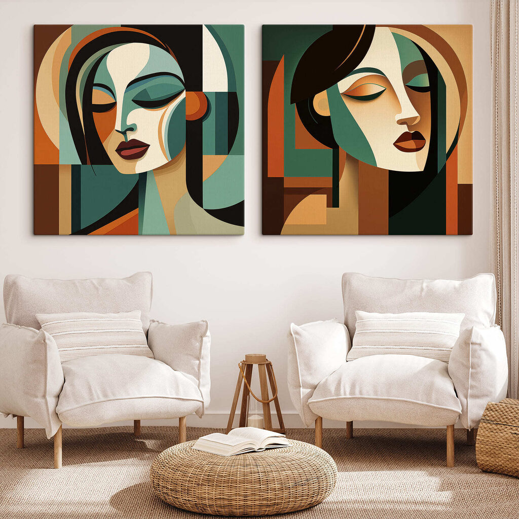 Two images of a woman's face