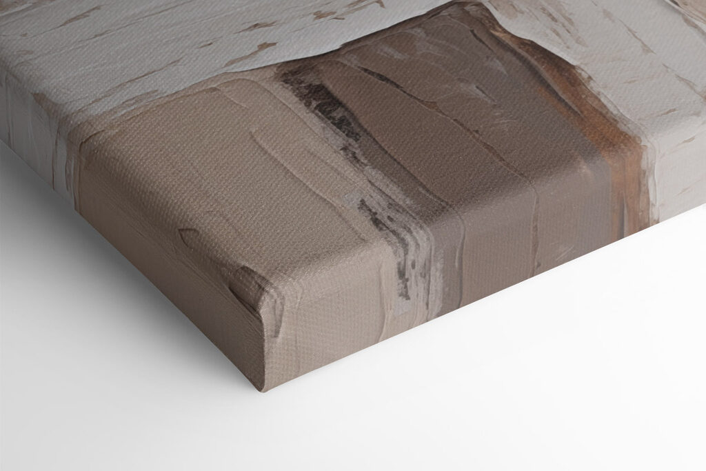 Collage of white and brown paint