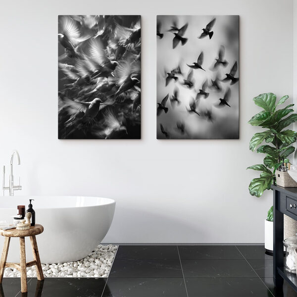 Collage of birds flying