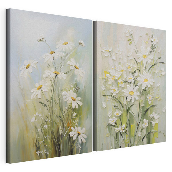 Impression sur toile modulaire Peinture de fleurs sur toile
