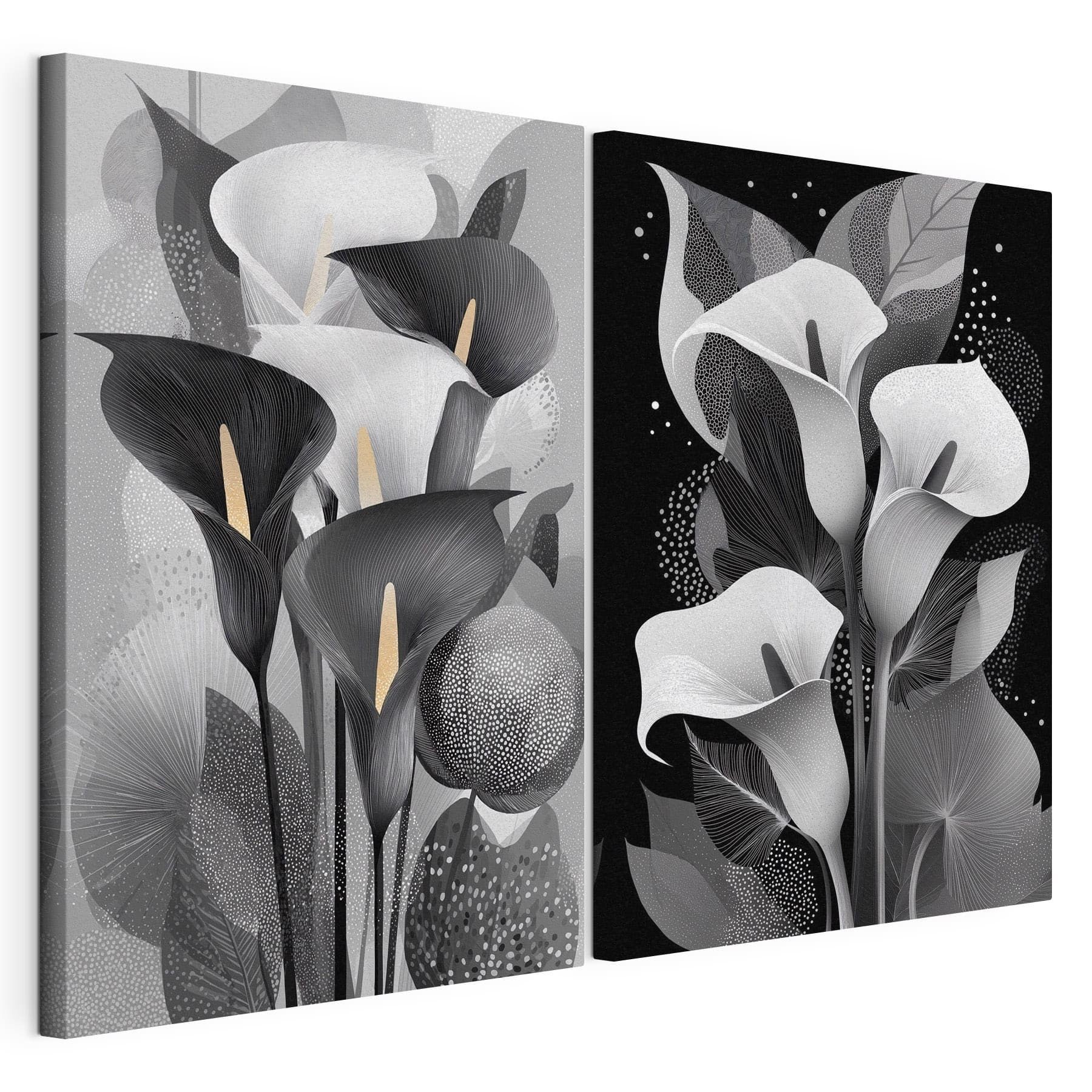 Delicate blooms in monochrome elegance