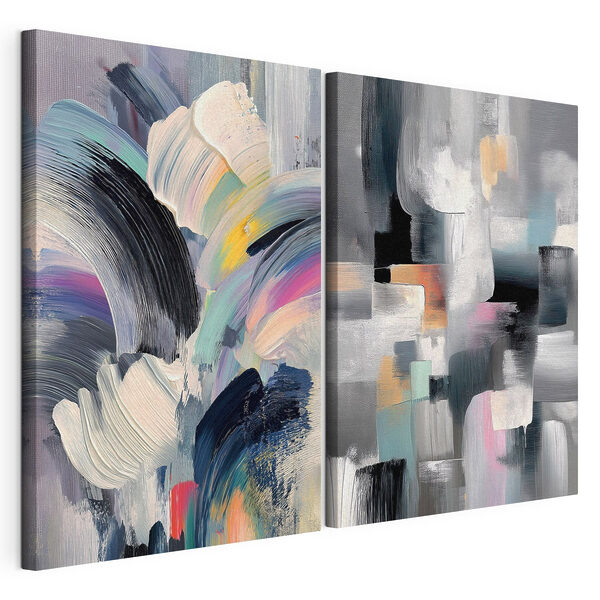 Impression sur toile modulaire Des tourbillons colorés d'expression créative