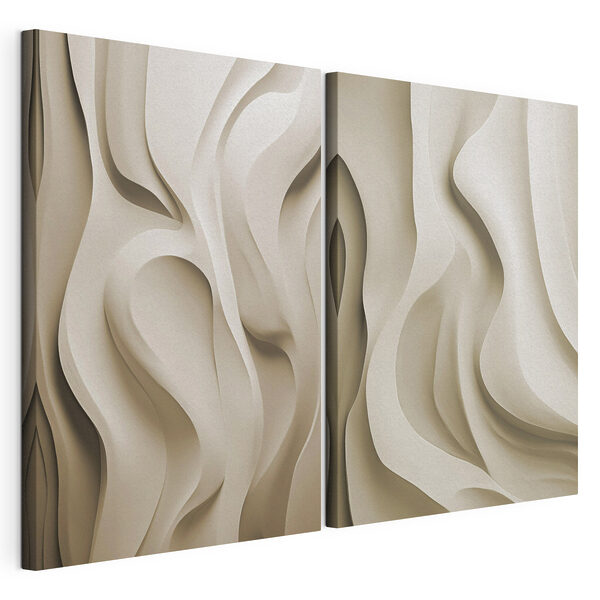 Impression sur toile modulaire Des lignes fluides dans des tons neutres
