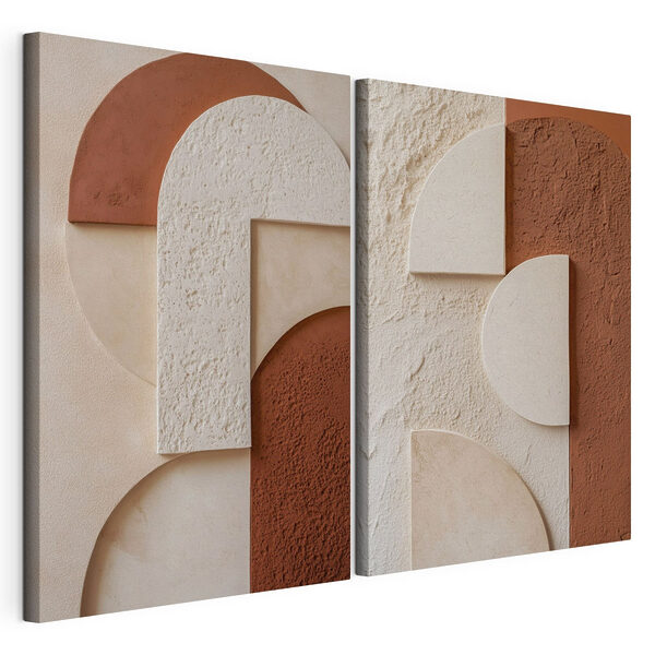 Impression sur toile modulaire Des formes élégantes dans des tons chauds