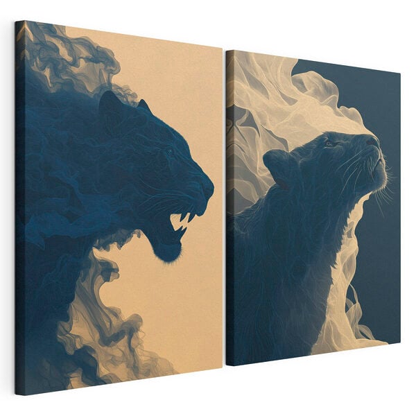 Collage of a lion