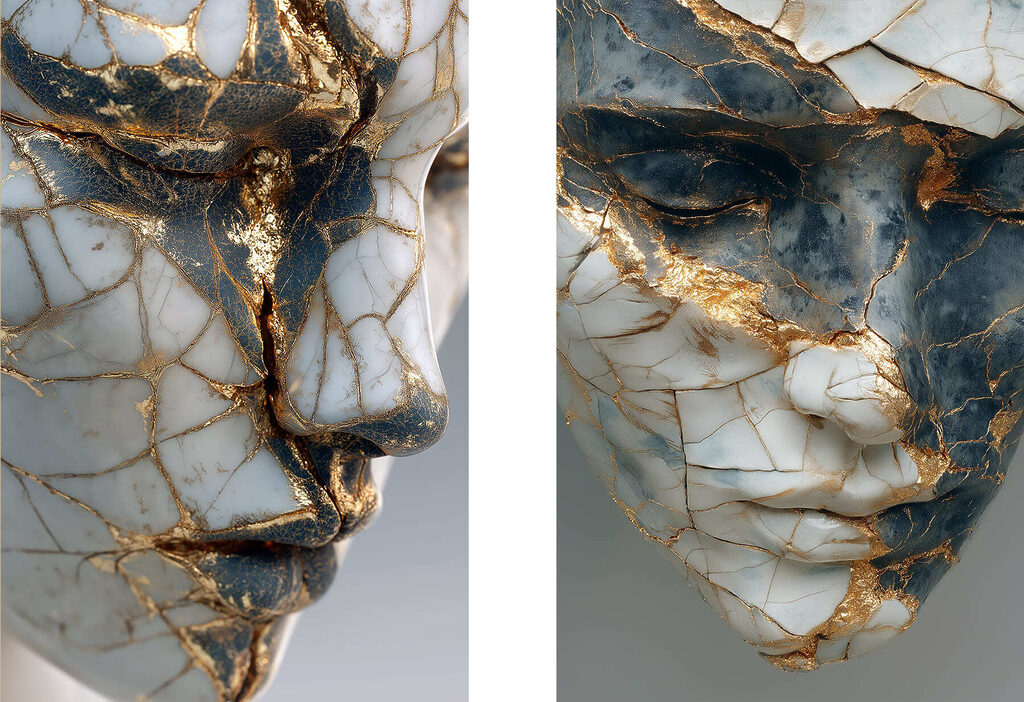 Cracked beauty in artistic form