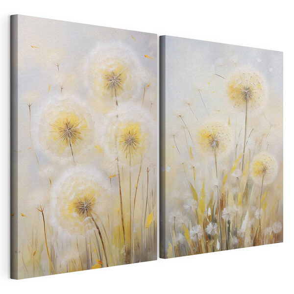 Impression sur toile modulaire Peinture représentant des pissenlits