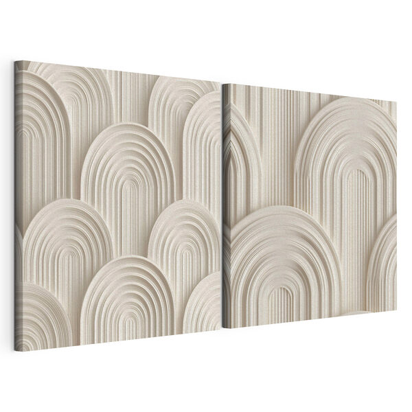 Impression sur toile modulaire Des courbes douces dans des tons neutres